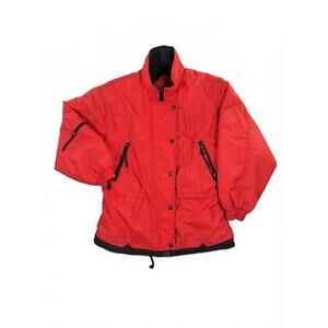 SKIGEAR Red Insulated Ski Jacket Zippered Pockets and Elastic Waist Size Medium
